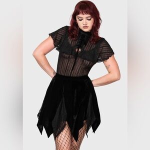 Killstar Velvet Gothic Mini Skirt XL